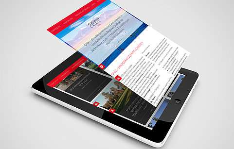 Tablet Mockup der TYPO3 Multisite Chileinvest